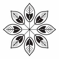 Flat Isolated Rangoli and Leaf Elements concept as A design featuring a Rangoli pattern combined with abstract leaf elements both isolated on a white background The composi Squre vector