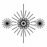 Flat Isolated Rangoli and Sparkler Lines concept as A sleek isolated design featuring an abstract Rangoli element paired with elegant sparkler lines all set on a white backg Squre vector