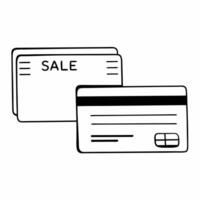 Flat Isolated Sale Tag and Credit Card concept as A sleek design featuring a sale tag and a credit card both isolated on a white background This design highlights re Squre vector