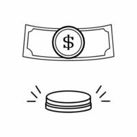 Flat Isolated Sale Badge and Dollar Coin concept as A modern design featuring a sale badge and a dollar coin both isolated on a white background The design highlight Squre vector