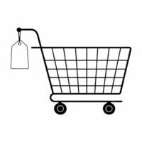 Flat Isolated Shopping Cart and Sale Tag Icons concept as A modern design featuring shopping cart and sale tag icons isolated on a white background The design is ideal for Squre vector
