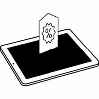 Flat Isolated tablet with a floating Cyber Monday price tag concept as A digital tablet with a floating price tag glowing with Cyber Monday discounts The design is minimalistic wi Squre vector