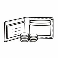 Flat Isolated Wallet and Coin Stack concept as A sleek illustration of an open wallet with a stack of coins beside it isolated on a white background The image represents sp Squre vector