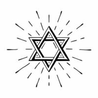 Flat Isolated Star of David with glowing effect on white background concept as A glowing Star of David icon isolated on a white background Great for infographics or religious cont Squre vector