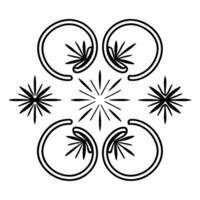 Flat Isolated Sparkler and Rangoli Lines concept as A sleek featuring abstract sparkler lines intertwined with a simple Rangoli design both elements isolated on a white back Squre vector