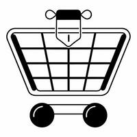 Flat Isolated shopping cart with a glowing sale tag for Cyber Monday concept as A sleek futuristic shopping cart icon paired with a glowing sale tag floating on an isolated white b Squre vector