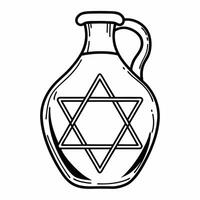 Flat Isolated Star of David with oil jug on white background concept as A Star of David combined with an oil jug isolated on a white background The design represents the miracle o Squre vector