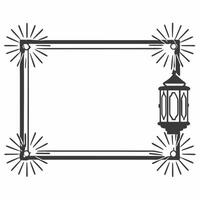 Flat Lantern and Sparkler Border with Copy Space concept as A border frame that features a traditional lantern on one side and glowing sparklers on the other with generous copy spa Squre vector
