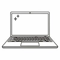 Flat Laptop with Holographic Savings Symbols concept as A modern laptop on a glossy white surface with holographic symbols representing savings floating above the keyboard The ima Squre vector