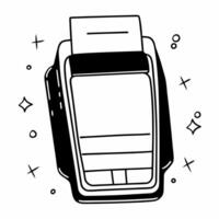 Flat Levitating Payment Terminal with Sale Icons concept as A payment terminal floating mid air with sale icons surrounding it isolated on a white background This design is perfec Squre vector