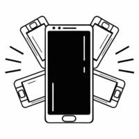 Flat Levitating Smartphone with Payment Icons concept as A modern smartphone floating with payment icons around it isolated on a white background The design emphasizes mobile paym Squre vector