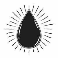 Flat Macro of a close up tear drop with glowing light symbolizing compassion and human dignity concept as A macro close up of a tear drop illuminated by glowing digital light repre Squre vector