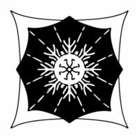 Flat Macro of a glowing snowflake brooch on a radiant fabric concept as A glowing snowflake brooch pinned to a radiant fabric is captured in a macro shot The close up highlights t Squre vector