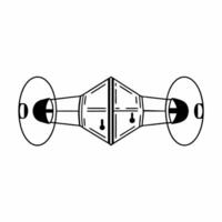 Flat Macro of dreidel with futuristic holographic symbols on each side concept as A macro shot of a dreidel featuring futuristic holographic Hebrew symbols on each side The design Squre vector