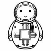 Flat Macro of futuristic snowman with glowing circuits concept as A futuristic snowman with glowing circuits and abstract designs on its body is captured in a macro shot The intri Squre vector