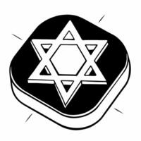 Flat Macro of Star of David etched into glowing metallic surface concept as A macro shot of a Star of David etched into a glowing metallic surface blending tradition with modern hi Squre vector