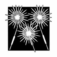 Flat Macro of New Year Sparklers concept as A close up of sparklers glowing brightly against a dark background symbolizing the celebration of New Year 2026 The camera captures the Squre vector