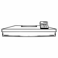 Flat Minimalist Podium with Coupon Code and Cash Register concept as A minimalist podium featuring a coupon code and a cash register isolated on a white background The design prov Squre vector