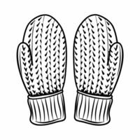 Flat Mittens with knitted design isolated on white concept as A pair of cozy mittens with a knitted pattern vectorized and isolated on a white background The simple yet det Squre vector