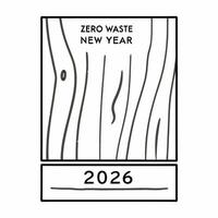 Flat Natural Wood Texture Background concept as A seamless background featuring a natural wood texture symbolizing sustainability and a Zero Waste New Year 2026 The camera capture Squre vector