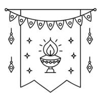 Flat Neon abstract digital art of Labh Pancham prosperity with glowing symbols concept as An abstract digital art banner illustrating prosperity during Labh Pancham depicted throug Squre vector