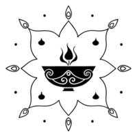 Flat Neon colored abstract art of Labh Pancham rituals with glowing patterns concept as An abstract digital art banner illustrating Labh Pancham rituals depicted through glowing ne Squre vector