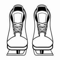 Flat Pair of ice skates on white background concept as A pair of ice skates in a minimalistic style isolated on a white background This sleek and clean design is ide Squre vector