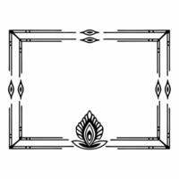 Flat Peacock Feather and Diya Border with Copy Space concept as A border frame featuring a colorful peacock feather on one side and a traditional Diya lamp on the other with genero Squre vector