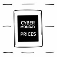 Flat Plain background of floating discount labels with glowing prices for Cyber Monday concept as A plain background filled with floating discount labels each showing glowing Cyber Squre vector