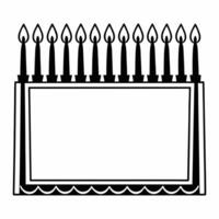 Flat Plain white background with glowing Hanukkah candles and menorah silhouette concept as A plain white background with a glowing silhouette of a menorah and Hanukkah candles lea Squre vector