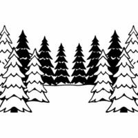 Flat Plain snowy forest with mist rising and copy space concept as A plain snowy forest with mist rising from the ground creates a moody and atmospheric winter background with plen Squre vector