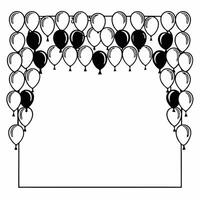 Flat Plain White Balloon Drop concept as A plain white background with colorful balloons cascading down representing the excitement and joy of New Year 2026 The camera focuses on Squre vector