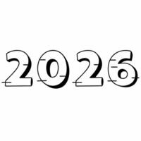 Flat Plain White New Year Countdown concept as A plain white background with the numbers 2026 in a stylish font representing the countdown to the new year The camera focuses on th Squre vector