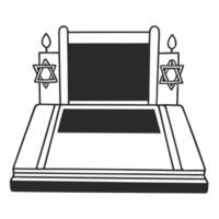 Flat Podium with dreidel and Hanukkah gelt symbols on top copy space concept as A podium with dreidel and gelt symbols on the top leaving the lower part for copy space The design Squre vector