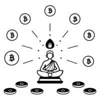 Flat Radiant abstract art of Labh Pancham financial prosperity with digital coins concept as A glowing abstract digital art banner representing financial prosperity during Labh Pan Squre vector