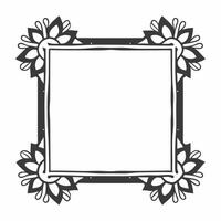 Flat Rangoli and Floral Border with Copy Space concept as A beautiful border frame featuring intricate Rangoli patterns combined with floral designs leaving ample copy space for pe Squre vector