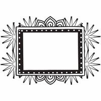 Flat Rangoli and Sparkler Frame with Copy Space concept as A vibrant border frame featuring intricate Rangoli patterns on one side and glowing sparklers on the other with ample cop Squre vector