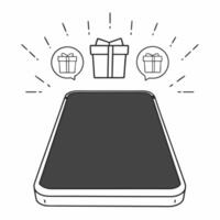 Flat Smartphone with floating holographic shot glass isolated on white with ample copy space concept as A smartphone lies on a white surface with a holographic shot glass icon floa Squre vector