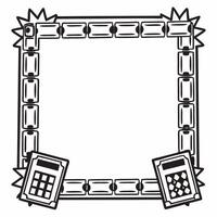 Flat Sleek Border Frame with Shopping Receipt and Dollar Icon concept as A sleek border frame featuring a shopping receipt and a dollar icon in the corners with generous copy space Squre Set 2 vector
