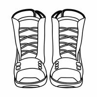 Flat Snowboard boots icon isolated on white background concept as A pair of snowboard boots vectorized and isolated on a white background The clean and modern design is ideal for Squre vector