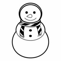 Flat Snowman with scarf icon on isolated white background concept as A cute snowman with a scarf isolated on a white background The simple and playful design is ideal for infograp Squre vector