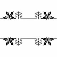 Flat Snowflakes and holly wreath border with copy space concept as A festive border featuring snowflakes and a holly wreath on opposite corners leaving clear copy space for text or Squre vector