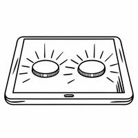 Flat Tablet with Bhai Dooj hologram concept as A sleek tablet displaying two holographic elements symbolizing Bhai Dooj The elements are floating near the screen glowing brightly Squre Set 2 vector