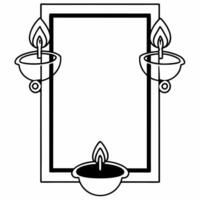 Flat Tika and Diya Frame with Copy Space concept as A border frame featuring a glowing diya and a Bhai Dooj tika on opposite sides leaving room for copy space in the center The gl Squre vector