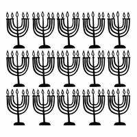 Flat Watercolor Hanukkah candles in upcycled glass holders on seamless tile design concept as A seamless watercolor tile pattern featuring Hanukkah candles placed in upcycled glass Squre vector