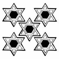 Flat Watercolor tiles showcasing Hanukkah stars with natural ink on recycled paper concept as A seamless watercolor tile background featuring Hanukkah stars drawn with natural ink Squre vector