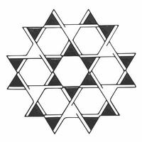 Flat Watercolor Star of David tiles with recycled paper texture seamless pattern concept as A seamless pattern of watercolor tiles featuring the Star of David made from recycled pa Squre Set 2 vector