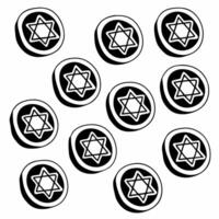 Flat Watercolor tiles featuring Hanukkah menorahs made from recycled glass concept as A seamless pattern of watercolor tiles showcasing Hanukkah menorahs created from recycled glas Squre vector
