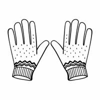 Flat Winter gloves icon with pattern isolated on white concept as A pair of winter gloves with a simple pattern vectorized and isolated on a white background This clean and detail Squre vector