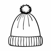 Flat Winter hat icon with pom pom isolated on white concept as A simple yet stylish winter hat with a pom pom at the top vectorized and isolated on a white background This minimal Squre vector